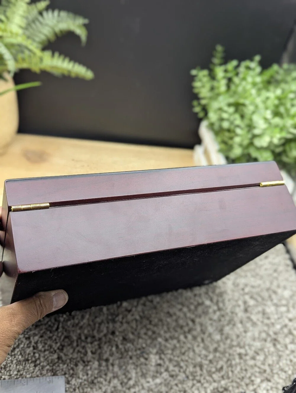Brillhart Dark Cherry Display 10 Watch Lock Box Very Clean No Key